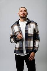 Рубашка BGLS #004 шерс.клетка (корич.)