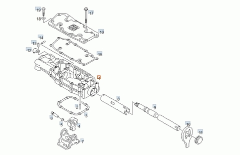 Механизм переключения скоростей МАН ТГА/MAN TGA ZF 16S151  №     OEM        Наименование детали  1 81321030189 Включающий корпус  2 81910010631 Цилиндрический винт  3 81966010566 Уплотнение  4 81325170144 Захват  5 06290100107 Стопорное кольцо  6 81913010190 Штифт  7 81325360024 Блокирующий элемент  8 81325200071 полый вал  9 81325200070 Включающий вал  10 81325300141 Рычаг  11 81325400055 Крышка  12 81325550054 стопорная заслонка  13 81913010191 Штифт  14 81913010191 Штифт  15 81329030258 Уплотнение  16 81325400057 Распределительная крышка  17 81904900826 6-гранный установочный винт  19 06012835115 Винт с 6-гранной головкой