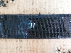 Тесьма текстиль пайетки на сетке, ш. 4 см.