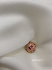 Пуговицы Шан. розовые золото эмаль