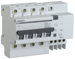 Дифференциальный автоматический выключатель ИЭК АД14 4Р 32А 30мА GENERICA