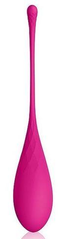 Ярко-розовый тяжелый каплевидный вагинальный шарик со шнурком - Cosmo COSMO CSM-23139-6