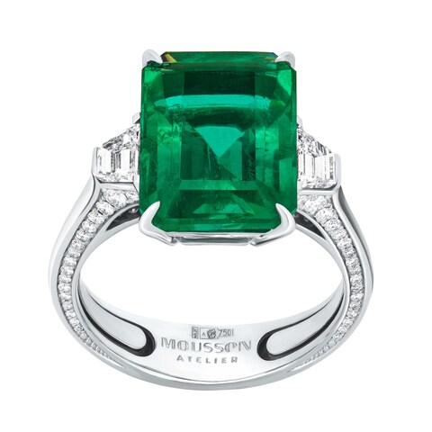 Кольцо с изумрудом и бриллиантами, R0020-14/1