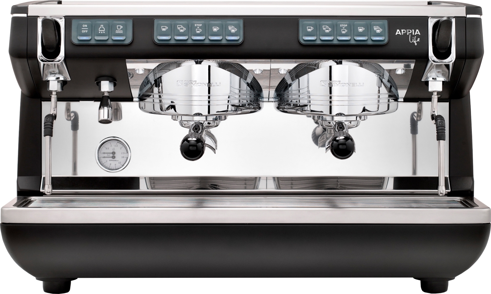 Рожковая кофемашина Nuova Simonelli Appia Life 2Gr V 220V black+economizer+high groups (167625)