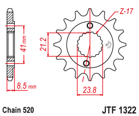 Звезда ведущая для мотоцикла RK C4024-13 (JTF1322-13)