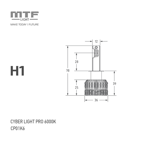 Светодиодные лампы MTF Light H1 Cyber Light PRO Холодный Белый свет