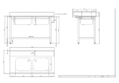 Стол для грязной посуды Dihr T55 1400 SX 2 ванны