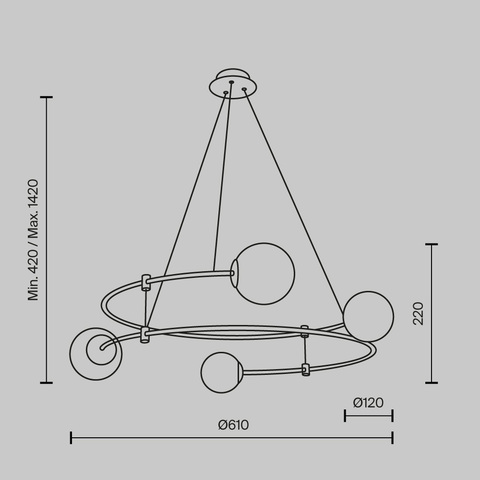 Подвесная люстра Maytoni Balance MOD317PL-04G