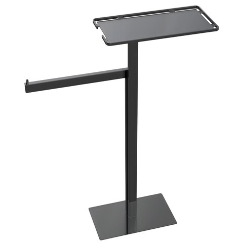 Boheme 10952-SGM Стойка напольная с полкой и полотенцедержателем, цвет: графит глянец