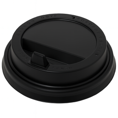 Крышка ЧЕРНАЯ 80 мм с закрытым питейником TLA-80 (PS) (100/1000)