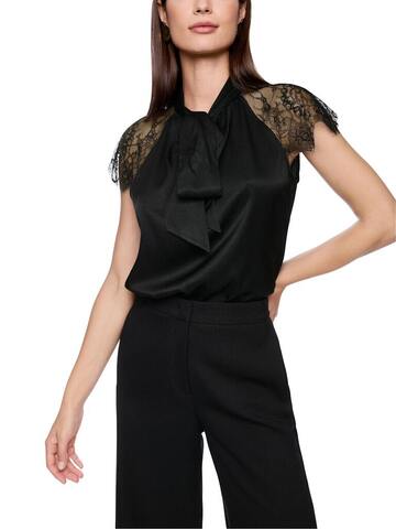 Marc Cain Glam Блуза шелковая с эластаном, украшенная кружевом