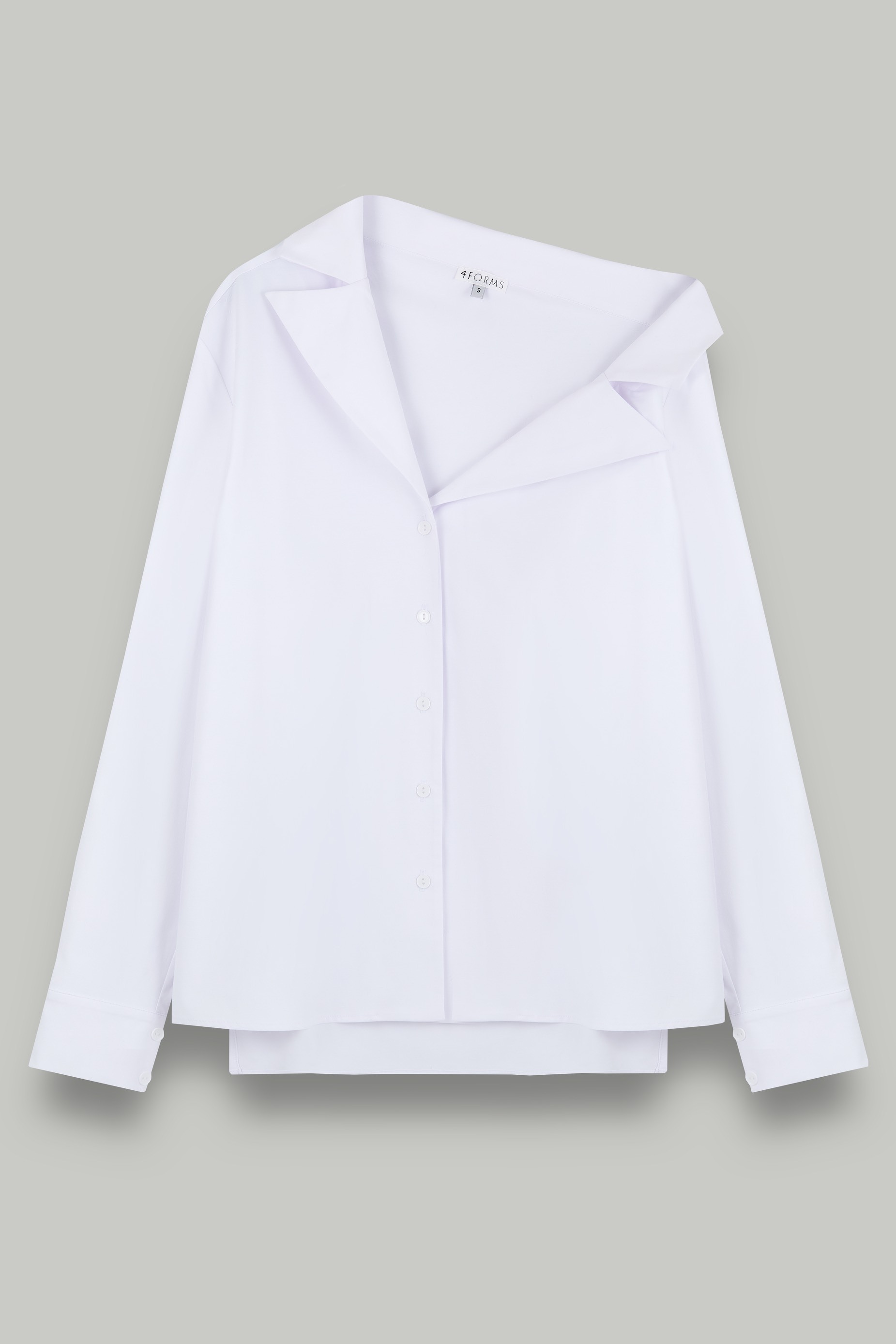 Рубашка на одно плечо из хлопка, белый