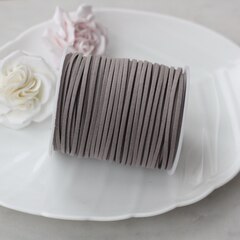 Шнур замшевый (искусственный), серый, 2,3*1 мм, 1 метр, ШН003