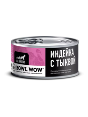Bowl wow корм консервированный для собак индейка с тыквой