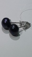 Жемчуг Ч (пусеты из серебра)