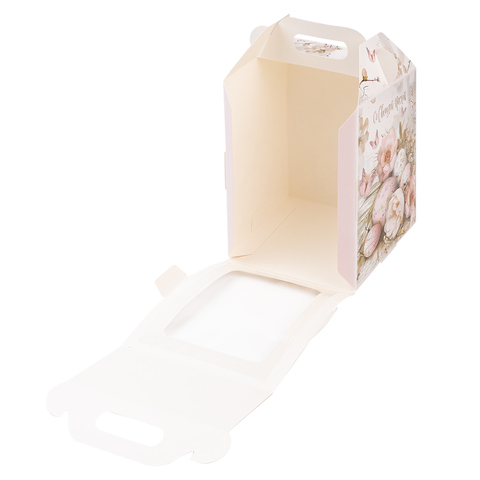 Коробка для кулича с окном (загрузка спереди), 