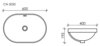 Ceramica Nova Element CN5020 Умывальник овальный встраиваемый в столешницу, 60x40, цвет: белый