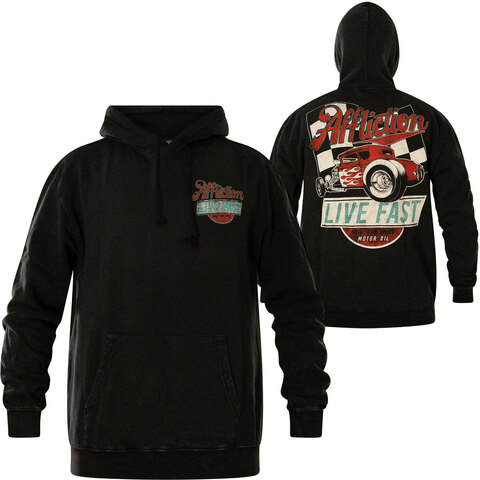 Affliction | Худи мужское Hoody Fire Oil Black A25274 перед и сзади