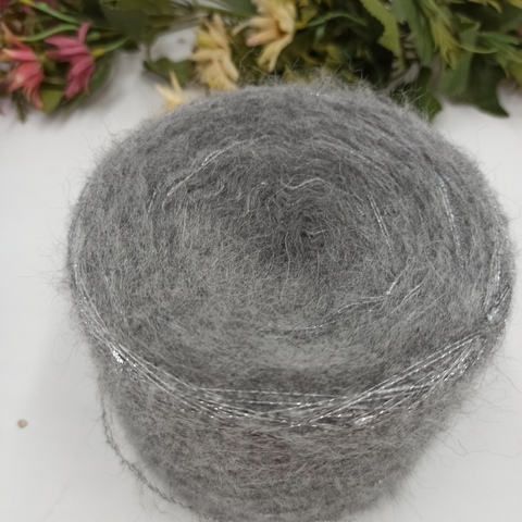 Смотка Pachino Brush альпака с люрексом Nodino Средний серый №5 226гр