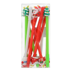 
          Ручка шариковая, Basir, синие чернила, серия "Новый год", с прорезиненной игрушкой, набор 12 шт