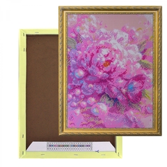 
          Алмазная мозаика Alingar, на подрамнике, с полным заполнением, (глянц), 40х50 см, 26 цветов, "Жемчужный пион"