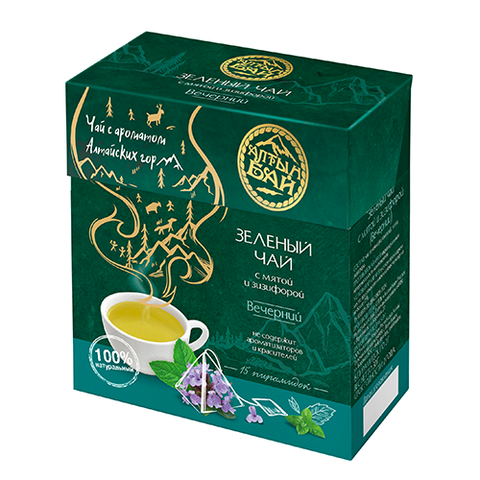 Зеленый чай с мятой и зизифорой (Вечерний), Алтын Бай
