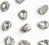 Стразы пришивные стекло в оправе, р. 8*6 мм, серебро