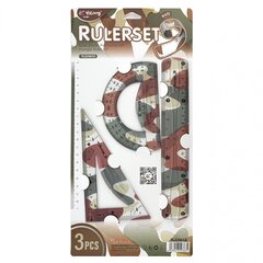 
          Набор чертежный Yalong, 20 см, пластиковый, 3 предмета, гибкий, "Милитари", пакет с европодвесом