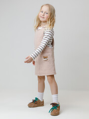 сарафан  для девочки  КР 5712/бежевый 1305 к609
