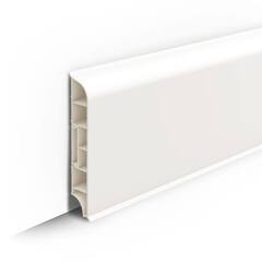 Плинтус ПВХ Идеал Дюра округлый 037 Молочно-белый 80х16х2200 мм