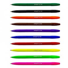 Набор шариковых ручек Alingar,10 цветов,1,0 мм, на масляной основе, рифлёный держатель,шестигранный, цветной пластиковый корпус, ПВХ чехол, европодвес