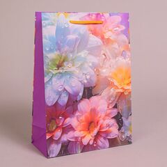 Пакет подарочный M вертикальный, Цветы, МИКС, 22*31*10 см (Д*В*Ш), 1 шт.