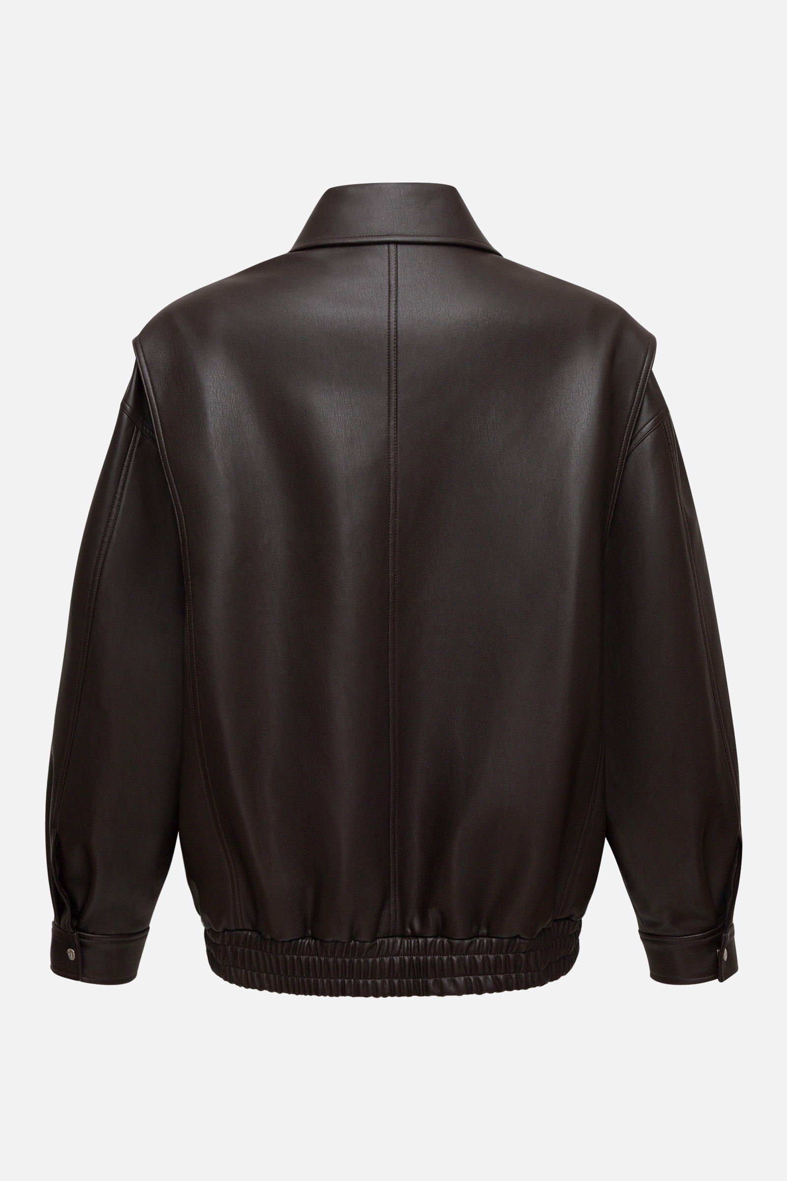 Бомбер оверсайз из экокожи