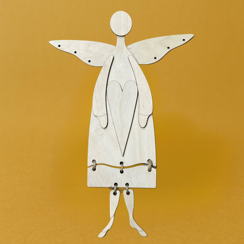 Ангел с сердцем, 25*7,7см фанера