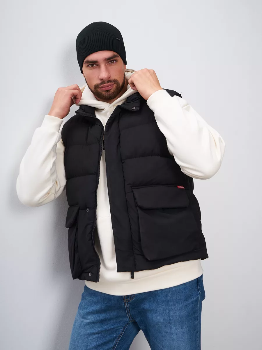 Шапка зимняя на флисе вязаная бини