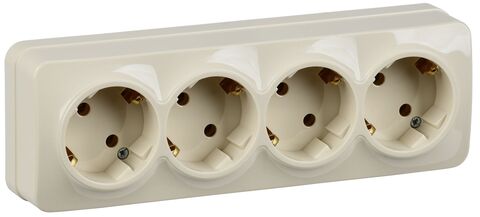 GLORY Роз. 4-я с з/к без з/ш о/у 16А РС24-3-ХК кремовый IEK