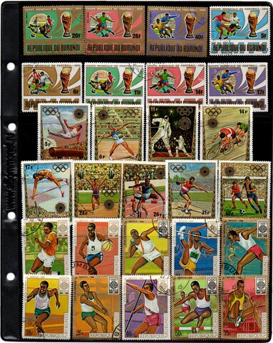 3 серии марок - Бурунди - Спорт - 27 штук - гашеные
