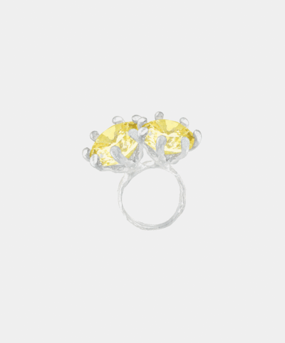 Желтое двойное кольцо LA PRINCESSE