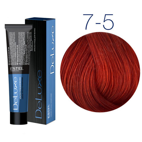Estel Professional DeLuxe 7-5 (Русый красный) - Краска-уход для волос