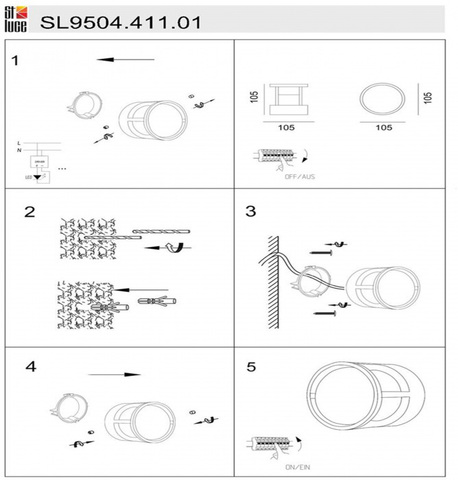 Уличный настенный светодиодный светильник ST Luce ALCENO SL9504.411.01, 5W 4000K