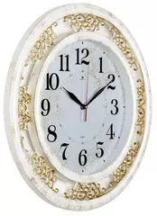 Часы настенные 4545-004 круг d=45 см, корпус белый с золотом "Классика" "Рубин"