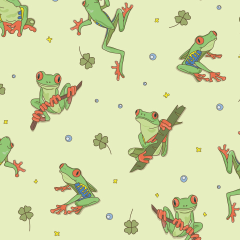 Забавная аппликация лягушка из бумаги, ткани по шаблону