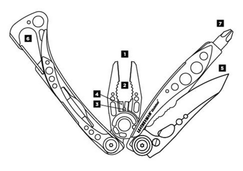Мультитул Leatherman Topo Skeletool 100 mm, 7 функций, чёрный (832755)