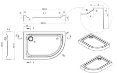 Поддон из акрила, правосторонний AM.PM  BLISS L - W53T-302R120W