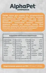 ALPHAPET сухой корм для взрослых собак для взрослых собак средних и крупных пород (индейка) 2 кг