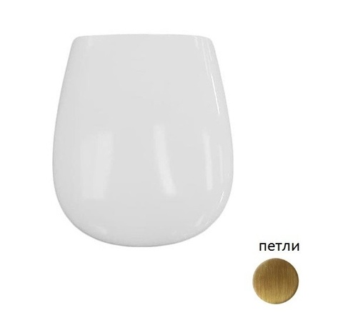 ArtCeram Azuley AZA001 01 72 Сиденье для унитаза, Artceram, Azuley, с крышкой, ширина, мм-360, глубина, мм-450, с плавным опусканием SoftClose, материал шарниров-металл, цвет шарниров-бронза, материал сиденья-дюропласт, цвет-белый