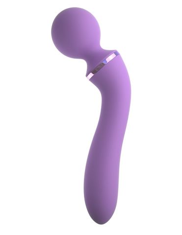 Фиолетовый двусторонний вибростимулятор Duo Wand Massage-Her - 19,6 см. - Pipedream Fantasy For Her PD4940-12