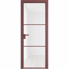 Алюминиевая дверь 13AG красный антрацит остеклённая