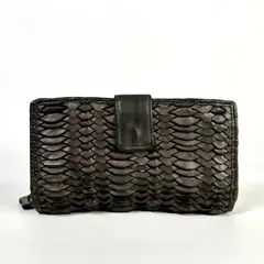 Женский кошелек из натуральной винтажной кожи коричневого цвета