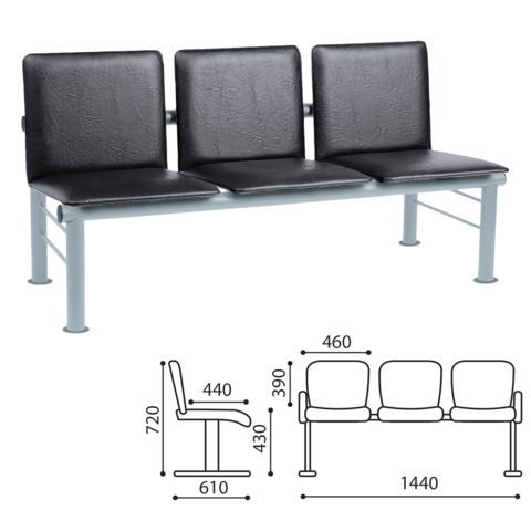 Кресло для посетителей трехсекционное 